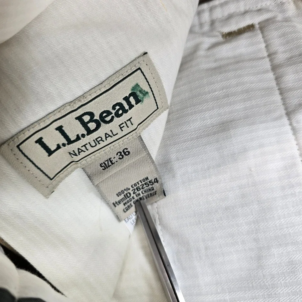LL Bean Dress‎ Chino Pants Mens 36x35 Dark Khaki Tan Pleated Casual NEW